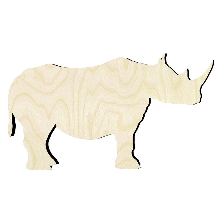 Rhino -Multiple Sizes Wood Cutout - wood cutout by Growing Tree Gallery