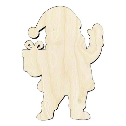 Santa Wood Cutout • Christmas Craft Shape • 1/8” Baltic Birch •DIY Ornament • Holiday DIY Decor - wood cutout by Growing Tree Gallery
