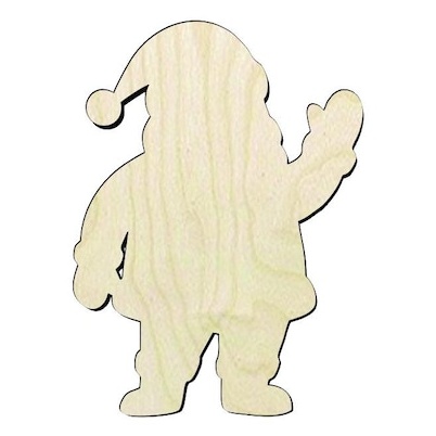 Santa Wood Cutout • Christmas Craft Shape • 1/8” Baltic Birch •DIY Ornament • Holiday DIY Decor - wood cutout by Growing Tree Gallery