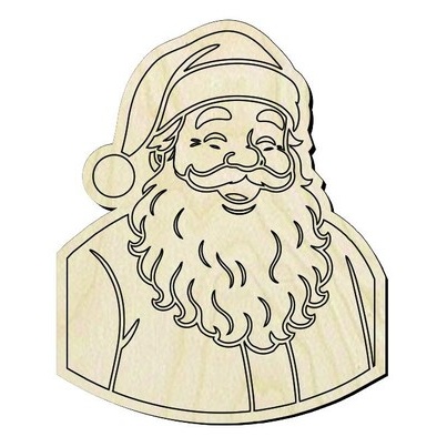 Santa Wood Cutout • Christmas Craft Shape • 1/8” Baltic Birch •DIY Ornament • Holiday DIY Decor - wood cutout by Growing Tree Gallery