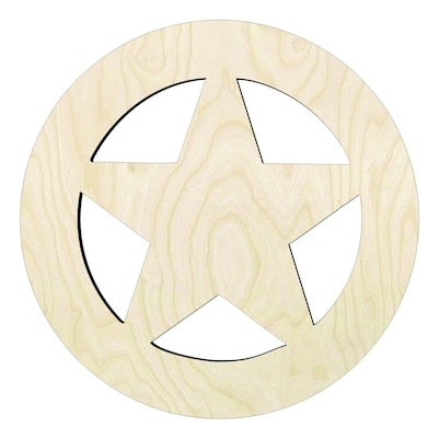 Sheriff badge Multiple Sizes#2 Wood Cutout - wood cutout by Growing Tree Gallery