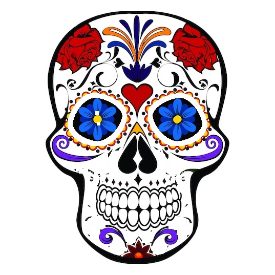 Skull Day of the dead Decal- Laptop sticker - Outdoor Vinyl - Car Decal #2 - vinyl decal by Growing Tree Gallery