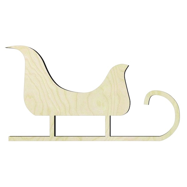 Sleigh -Multiple Sizesor un Wood Cutout - laser-cut Baltic birch wood cutout for craft projects