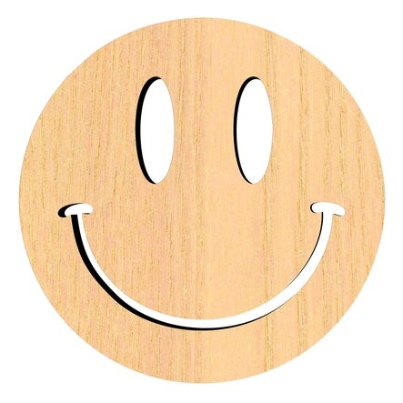 Smiley Face - Multiple Sizes Wood Cut Out Craft Supply- Finished or Unfinished - wood cutout by Growing Tree Gallery