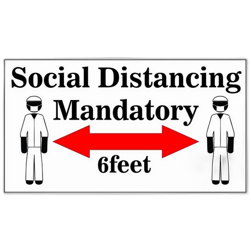 Social Distancing Decal - indoor/outdoor Vinyl - Work Decal - premium vinyl decal by Growing Tree Gallery