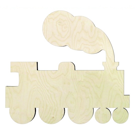 Train -Multiple Sizes Wood Cutout - laser-cut Baltic birch wood cutout for craft projects