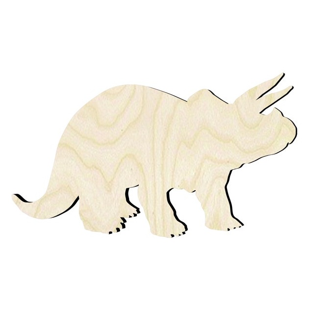 triceratops Dinosaur - Multiple Sizes Wood Cut outs - Craft project- craft supply - wood cutout by Growing Tree Gallery