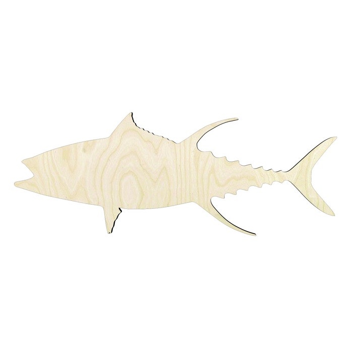 Tuna Fish -Multiple Sizes Wood Cutout - laser-cut Baltic birch wood cutout for craft projects
