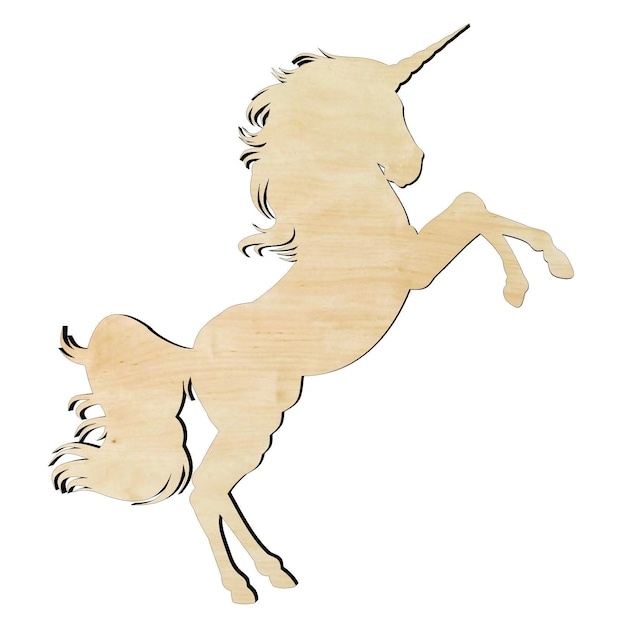 Unicorn -Multiple Sizes Wood Cutout - wood cutout by Growing Tree Gallery
