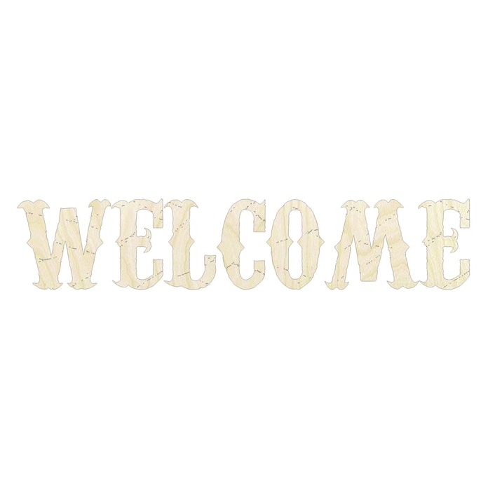Welcome Script - Multiple Sizes word cutout - wood cutout by Growing Tree Gallery