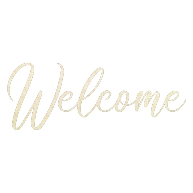 Welcome Script - Multiple Sizes word cutout - laser-cut Baltic birch wood cutout for craft projects