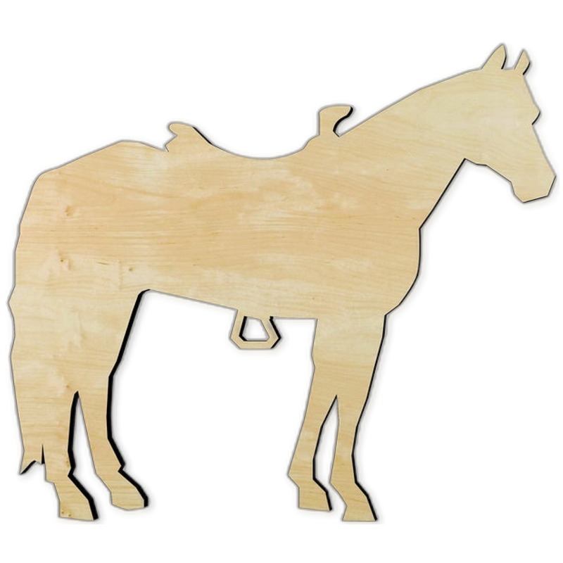 Western Horse Wood Cutout - wood cutout by Growing Tree Gallery