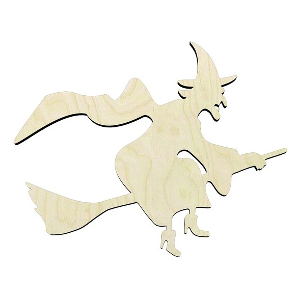 Witch broomstick - Multiple Sizes #3or unsanded - Halloween art... Wood Cutout - wood cutout by Growing Tree Gallery